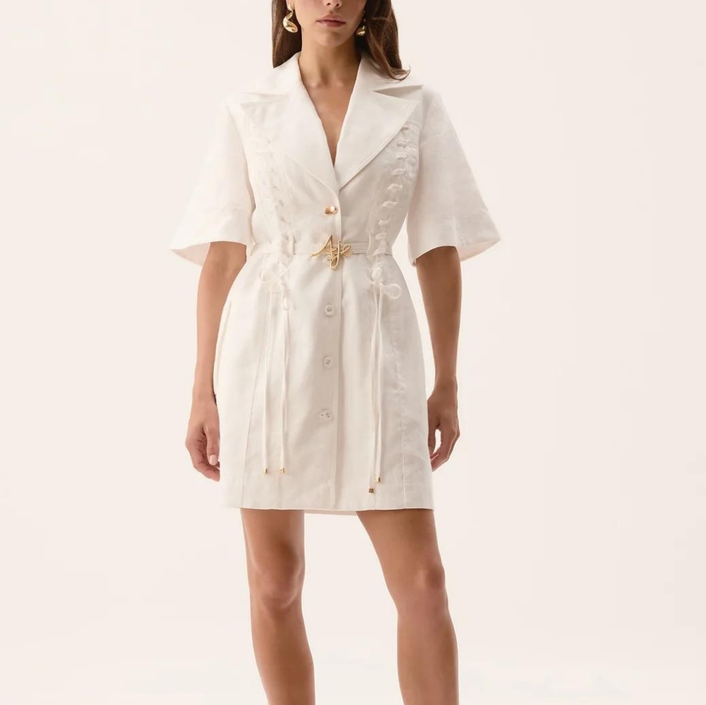 Aje Ana Mini Dress in Ivory - Picture 7 of 16